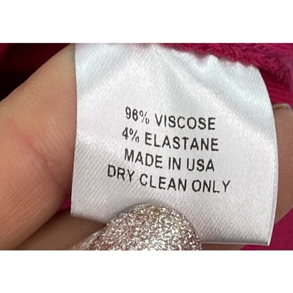 Buchanan Kang Womens Sz 4 Pink Ponte Knit Blouse Top Back Zipper s Full Zip - Picture 7 of 7